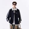 American Three-Stripes Unisex Heavyweight Baseball Jacket - Trendy Autumn/Winter Striped Patchwork Outerwear for Teens