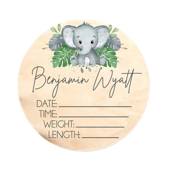 

Birth Announcement Plaque Engraved Ornamental Cute Baby Name Reveal Sign Keepsake for Photo Props