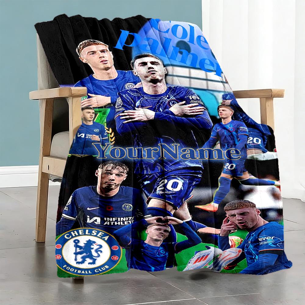 Chelsea Customize Text Blanket Throw Customizable Blanket Soft Warm Cozy Throw For Office Picnics Living Room Livingroom All-Season Use