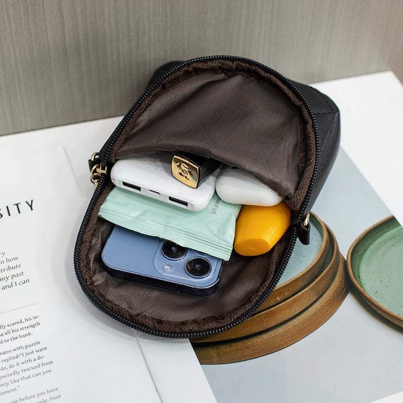Women's mobile phone bag new fashionable solid color diamond embroidered shoulder bag square standard simple messenger women's bag bag