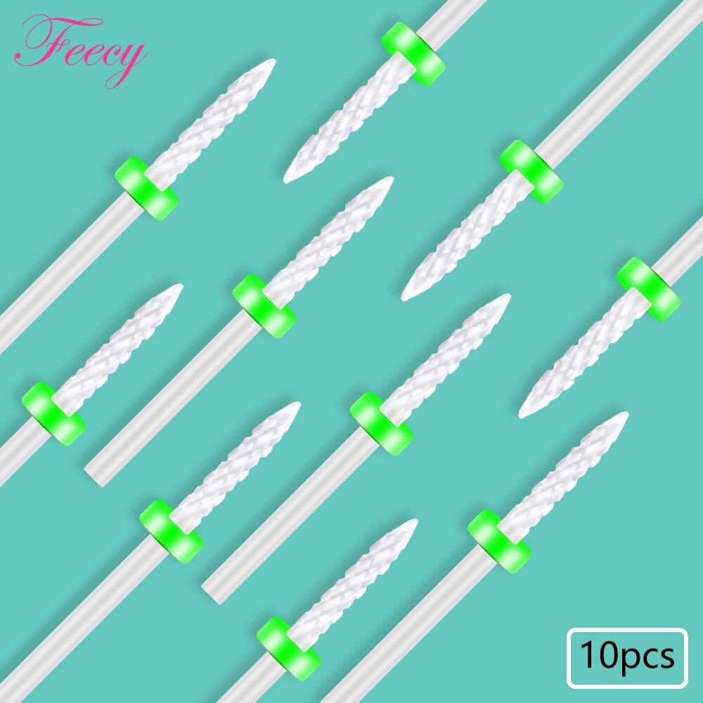 10PCS Milling Cutter For Manicure Set Ceramic Nail Drill Bits Cutters for Removing Gel Varnish Manicure Machine Accessories Mill