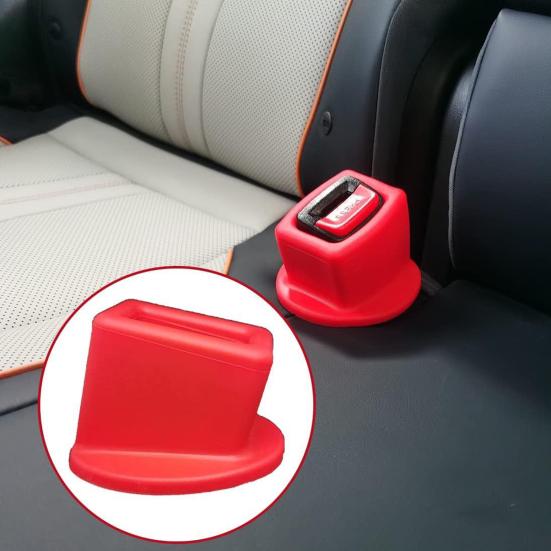 2Pcs Car Seat Belt Buckles Holder Universal Silicone Easy Access Vehicle Seatbelt Booster Automotive Safety Belt Fixer Accessories