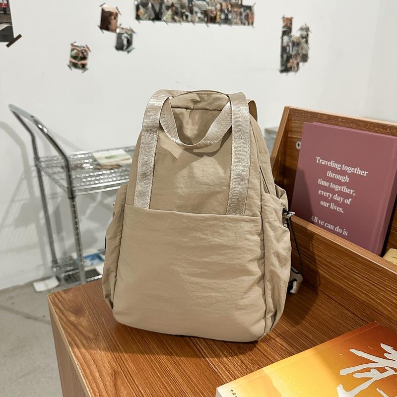 

Small fresh backpack female college student class bag commuter bag lightweight waterproof dual-purpose shoulder backpack travel хаки