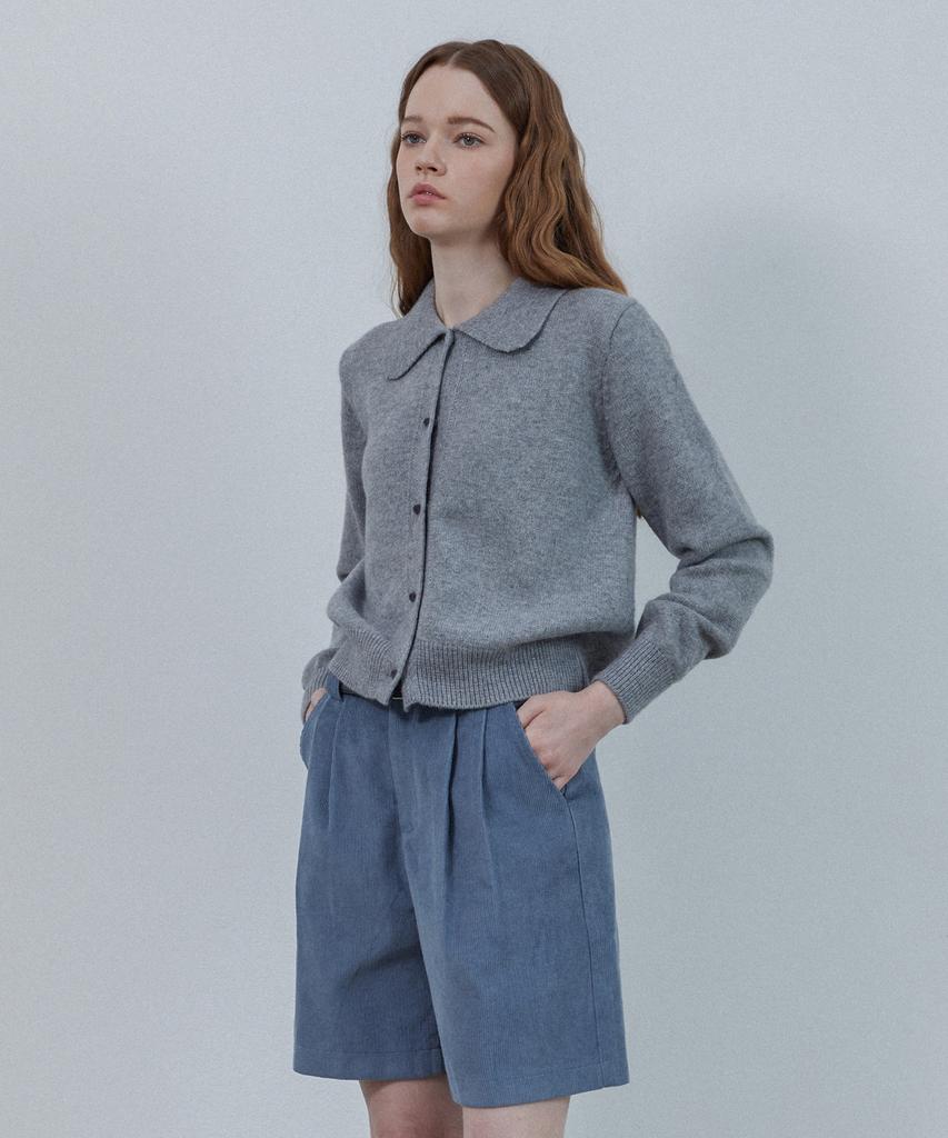 Le Studio Poet Collar Button Cardigan_Dark Gray