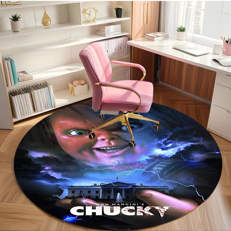 Chucky Print Round Rug, Washable Floor Carpet, For Entryway Dorm Laundry Room Office Study, Home Decor Birthday Christmas Gift
