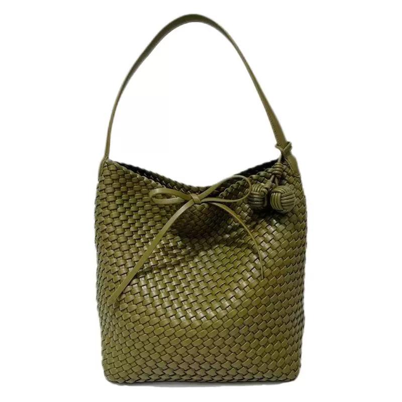 Premium Hand-Woven Bag Large Capacity Shoulder Tote Bag Underarm Bag Bucket Bag Mother Bag Tide