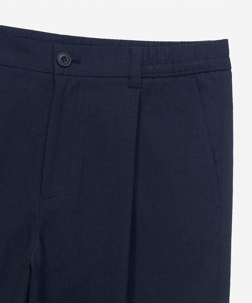 MINDBRIDGE [Couture] One-Puck Relaxed Fit Check Texture Seersucker Elastic Waist Pants