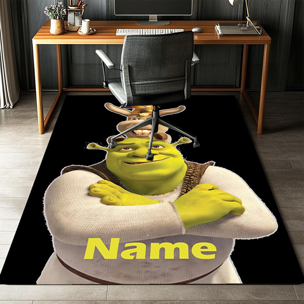 Benutzerdefinierter Name Shrek Bedruckter Teppich, Teppich für Bürostuhl Wohnzimmer Schlafzimmer Küche Raumdekoration Geschenke.