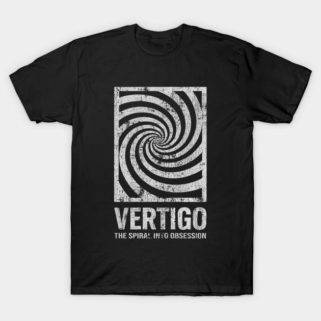 

Men Black Print T-shirt Vintage Vertigo Record No-Cut Transfer Paper Print Cotton Tshirt 2XL чорний