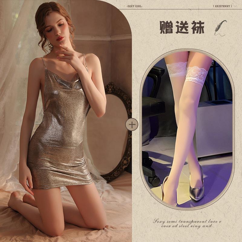Sex underwear women's sexy uniform suit pure desire passion temptation nightclub large size teasing pajamas short skirt suspenders