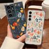 Ölgemälde Blume Ahornblatt Muster Silikonhülle für Samsung Galaxy S24 S23 Ultra S21FE A35 A55 A54 A52 stoßfeste Hülle transparente Bumper Cover