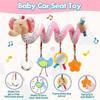 Baby Elephant Bed Wrap with Bell & Mirror Toy, Ages 0-1: Animal-Themed Pendant for Car Seat & Crib