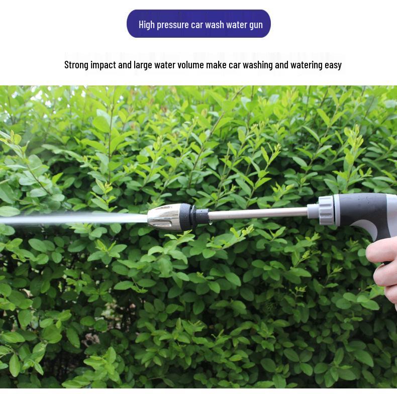 Extended Metal Car Wash Water Gun with Rubber-Coated Handle