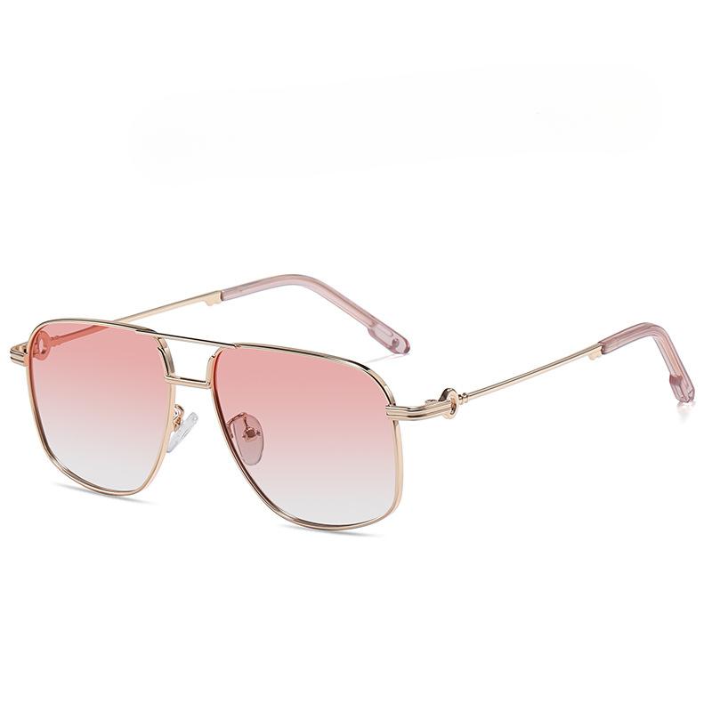 Fashion New Ladies Sunglasses Trend Gradient Ocean Sunglasses Women's Box Glasses Metal Polarizer