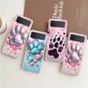 Phone Cover For Samsung Galaxy Z Flip 7 6 5 4 Case Transparent For Samsung Z Flip 3 Hard PC Foldable Dog Paw Print Aesthetics