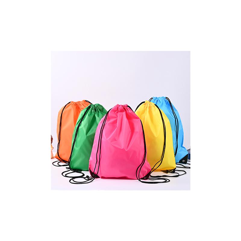 In Stock Custom Logo Polyester Sports Drawstring Backpack