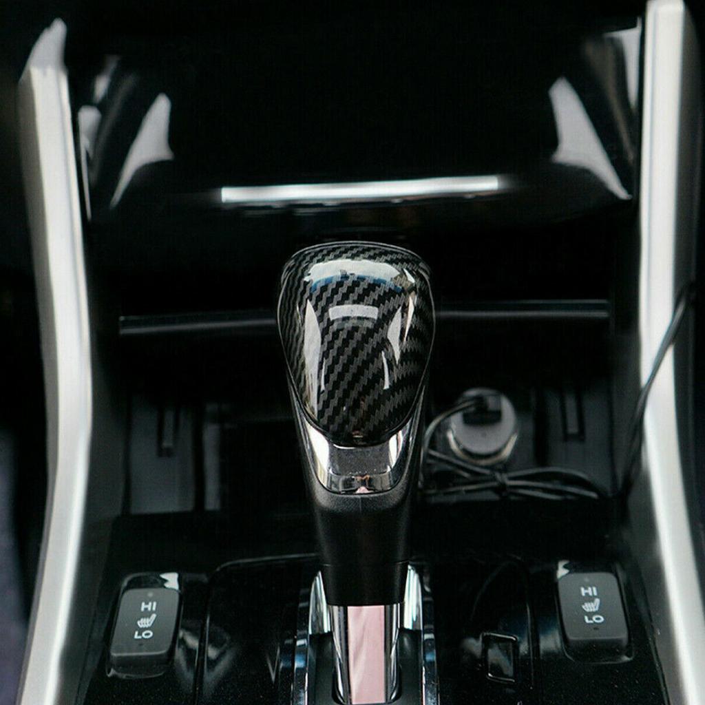 ABS Carbon Fiber Interior Gear Shift Knob Cover Trim For Honda Accord 2014-2017