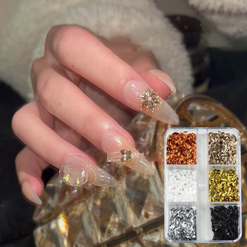 6 Grid Mini Flat Back Rhombus Nail Art  Glass Crysta For Diy Manicure Decoration Diamond