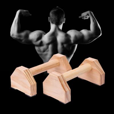 1 Paar Stabile Liegestützstangen Anti-Riss Kiefernholz Sechseckiges Design Parallettes Stange