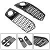 Pair Honeycomb Mesh Fog Light Open Vent Grill Intake 8KD807682 8KD807681 Fit for A4 B8 2009-2012