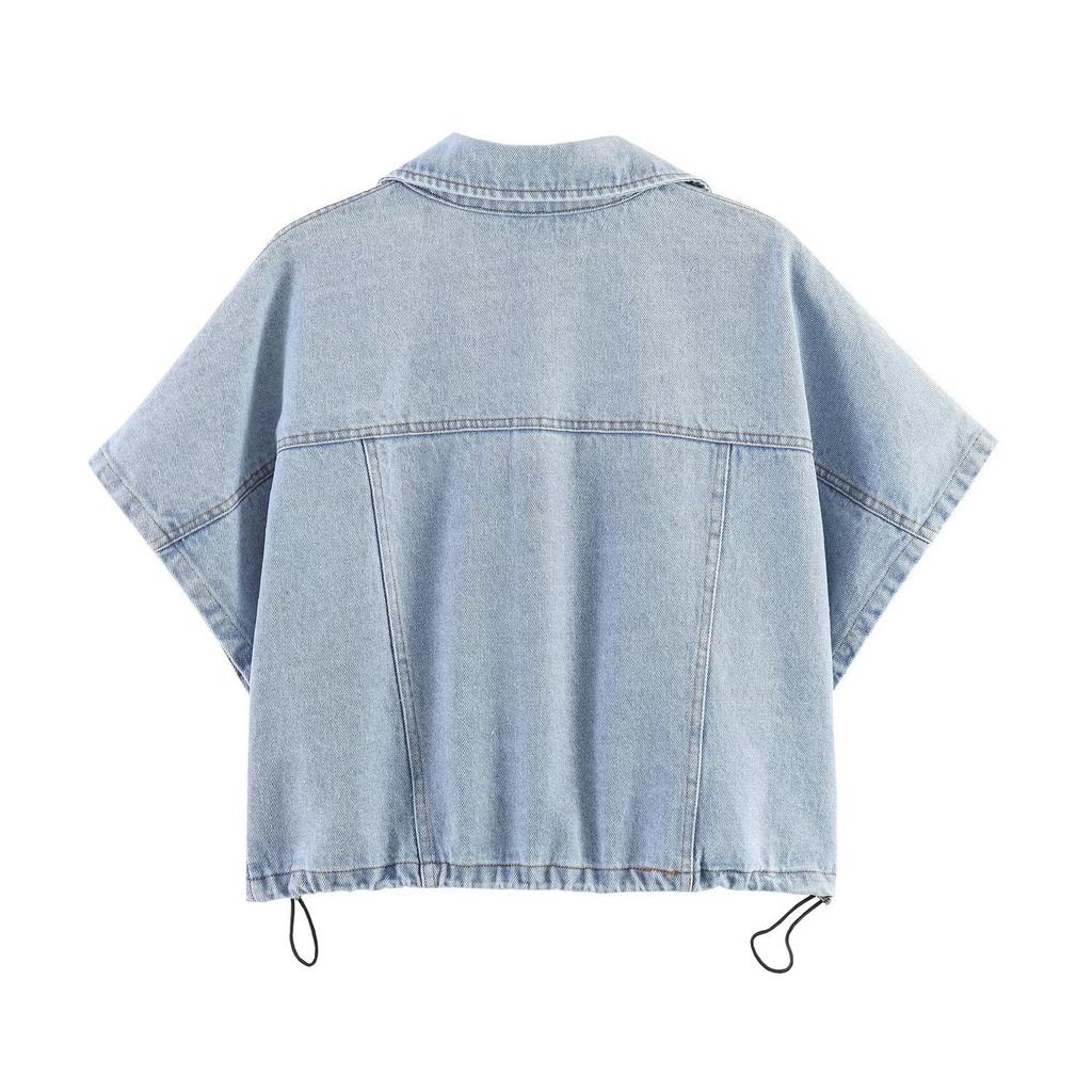 European and American French women's clothing fashionable and versatile temperament casual, denim short shirt + denim skirt pants