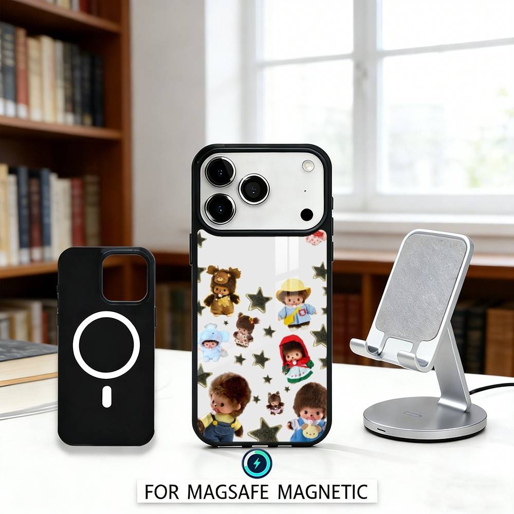 Cute M-Monchhichis Phone Case For iPhone 17,16,15,14,13,12,Pro,Max For Magsafe Magnetic Wireless Charging