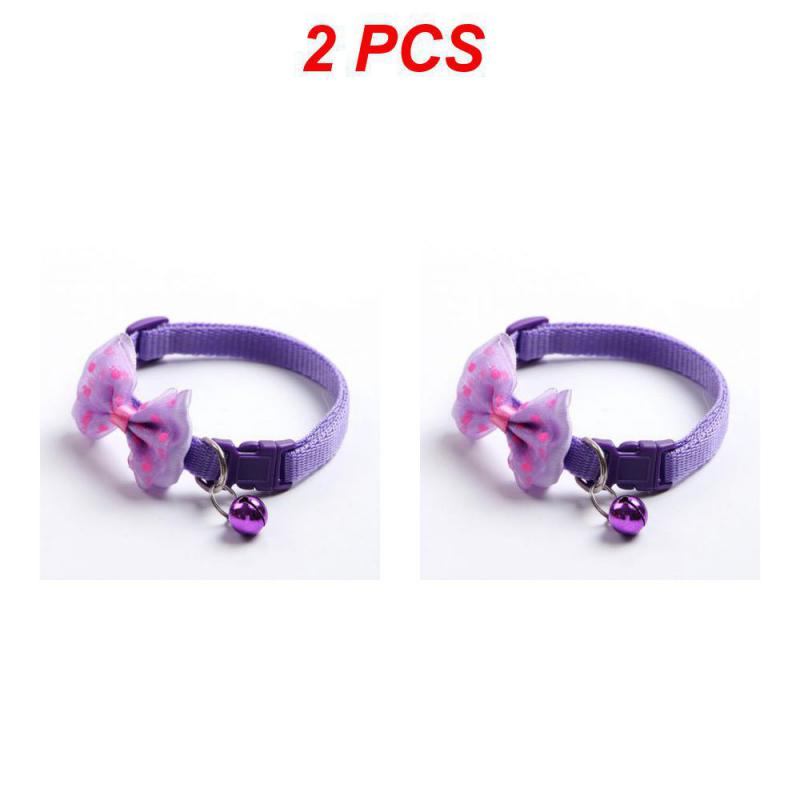 1/2/4PCS Dorakitten Bow Decor Pet Collar Adjustable Dot Design Cute Bell Dog Collar Bow Kitten Collar Pet Supplies Clothing