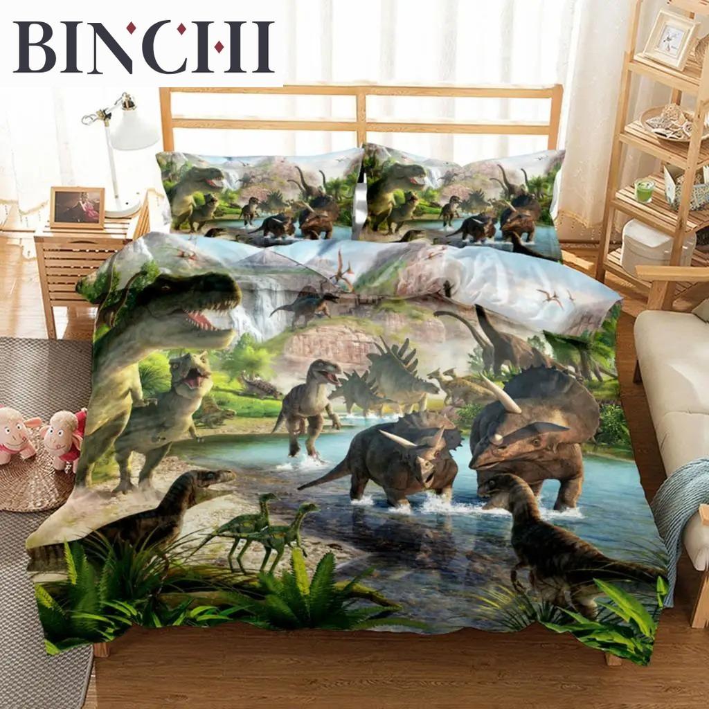 Jurassic Dinosaurs Duvet Cover Set Soft Comfortable Bedding For Bedroom Guest Room Decor