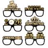 Party Year New Accessories Festive Photos Props Set With Paper Glasses Hat
