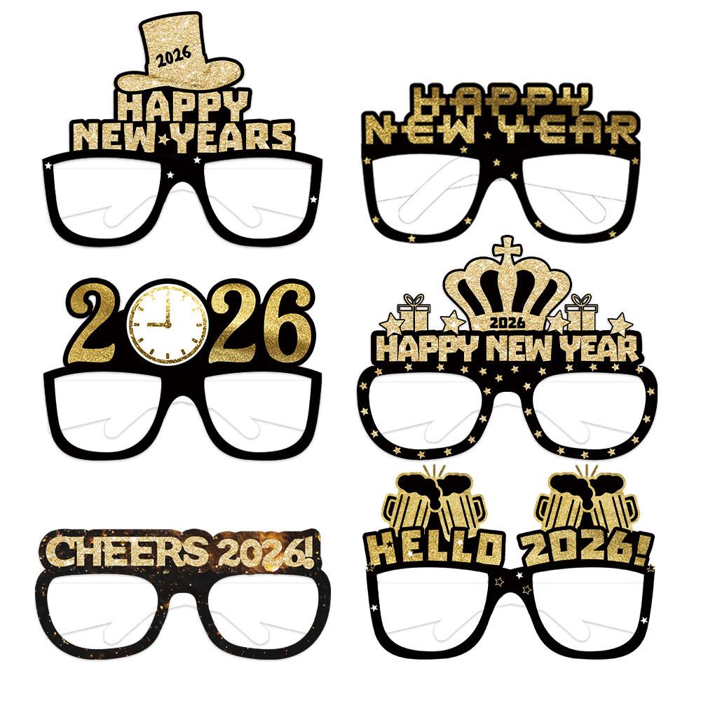 Party Year New Accessories Festive Photos Props Set With Paper Glasses Hat