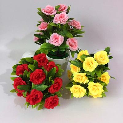 Fleur Rose Plante En Pot Bonsaï Salon Bureau Fleur Artificielle