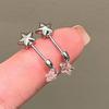 Star Wand Zircon Studs Earrings Stylish Star Wand Zircon Earrings Ear Studs Accessory for Trendy Young Women
