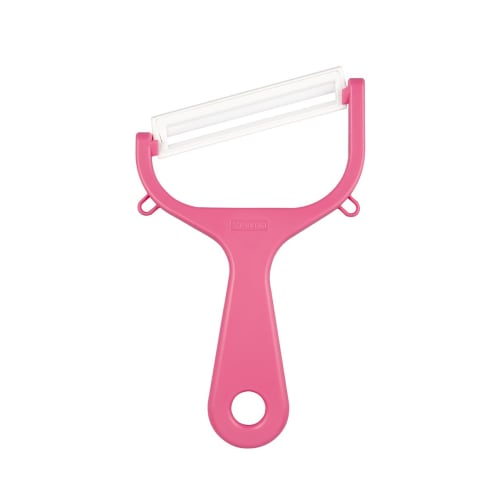 Kyocera Ceramic Cabbage Peeler, Rust-Resistant, Easy To Clean, Pink, Wide Blade, Lightweight and Sharp, Long-Lasting Sharpness, Non-Staining, Steriliz