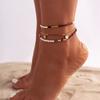 3Pcs/Set Bohemian Rice Beads Anklets for Women Vintage Trend Round Sequin Feet Chain Summer Beach Barefoot Jewelry Accessories