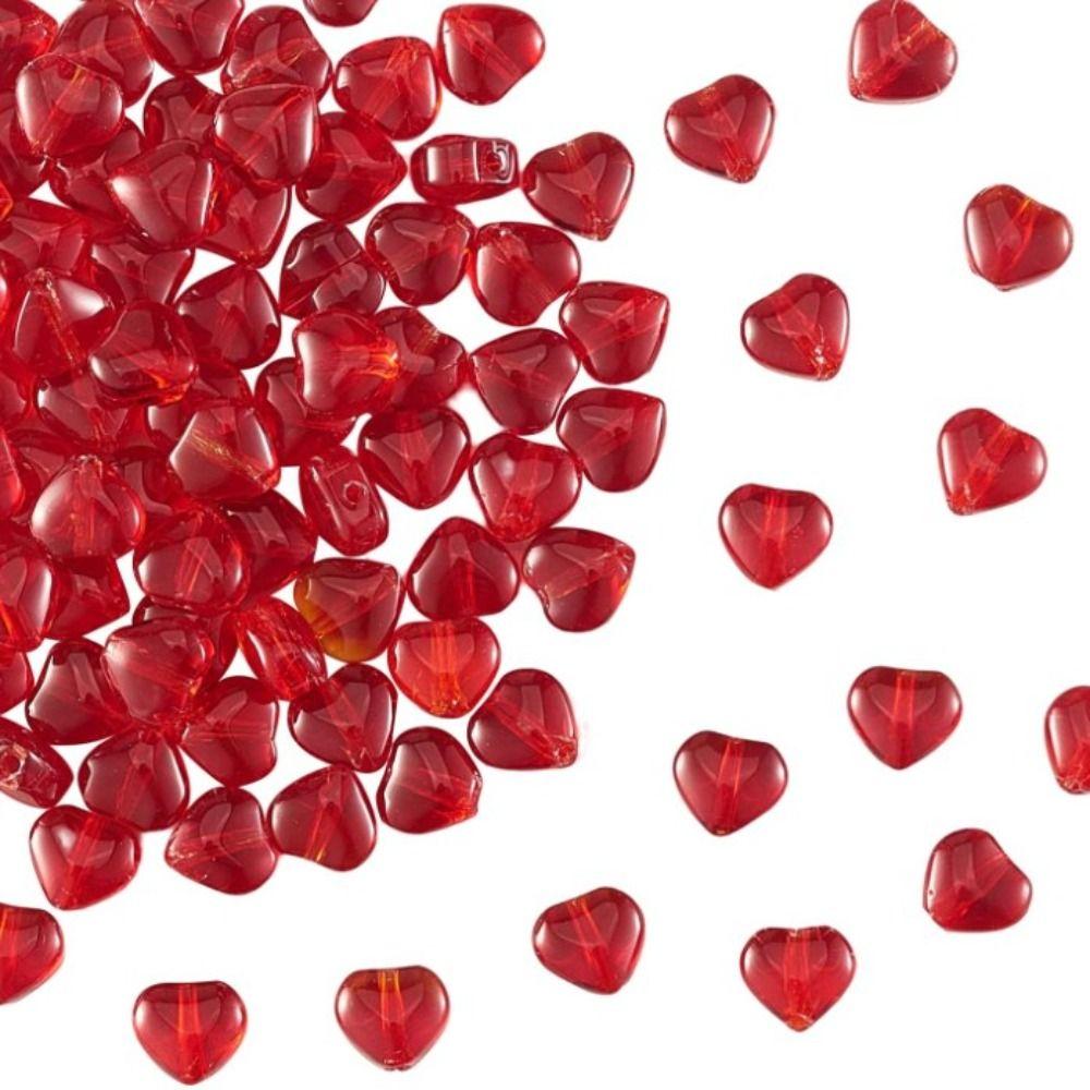 

100шт 6 мм красные бусины в форме сердца красные бусины в форме сердца для изготовления ювелирных изделий