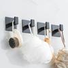 1Pcs Black Self-Adhesive Wall Hooks For Hanging Keys Clothes Hanger Door Robe Hook Coat Rack Towel Holder Bathroom Accessories