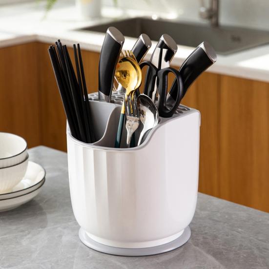 Cutlery Storage Rack Large Capacity 360-degree Rotation Chopsticks Fork Spoon Container Home Supplies