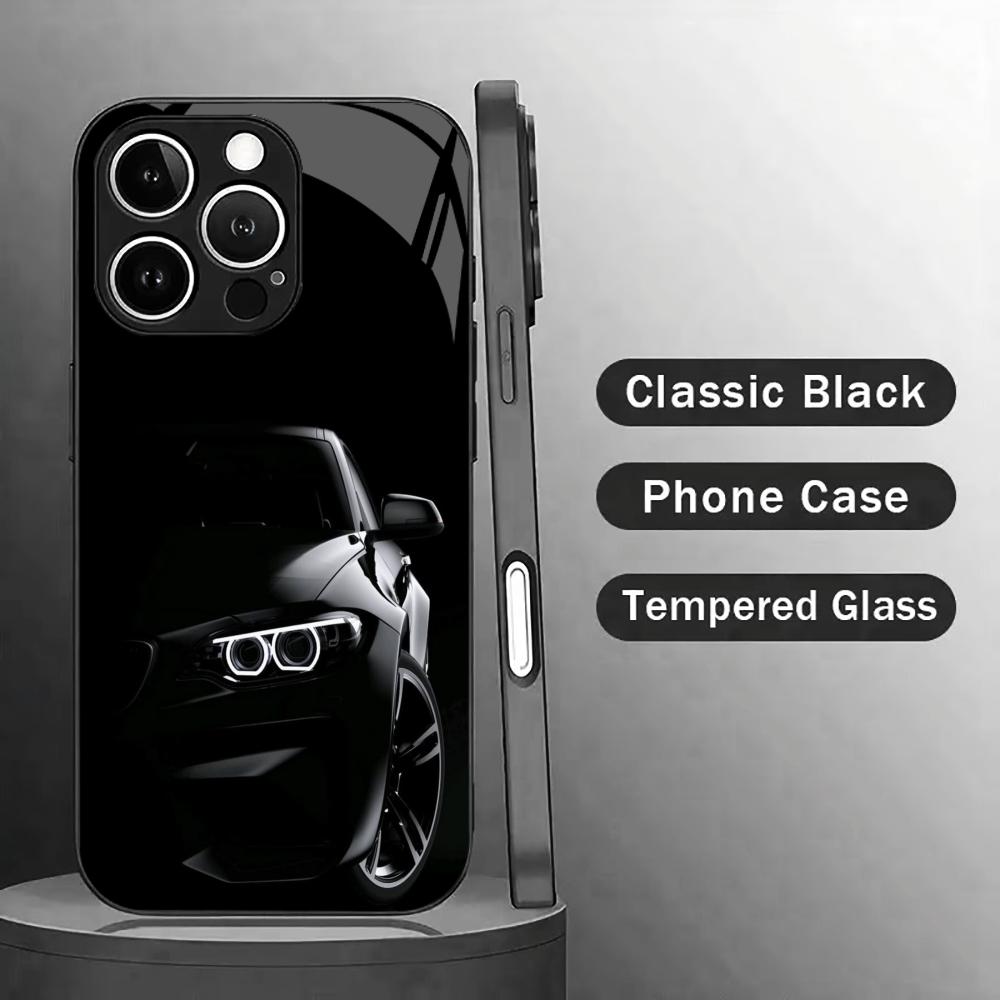 Edgy Sports Car Headlight Glass phone case mobile phones for iphone 17 pro max cover for iPhone 17 16 15 14 13 12 11pm Pro Plus
