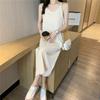 Sleeveless Chiffon A-Line Dress - Women's Knee-Length Solid Color Skirt for Summer Commutes
