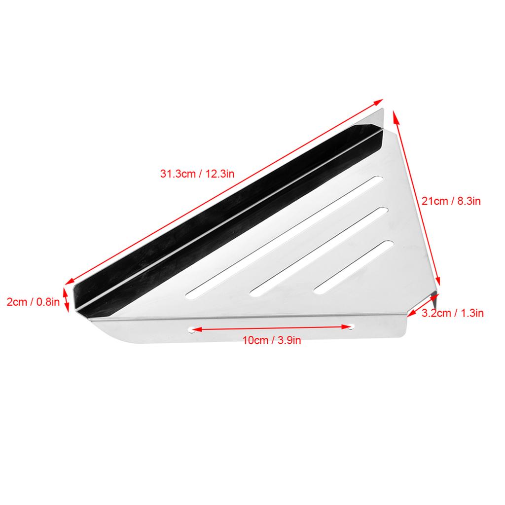 Stainless Steel Triangular Storage Shelf Shower Corner Shelf Rack for Home Bathroom