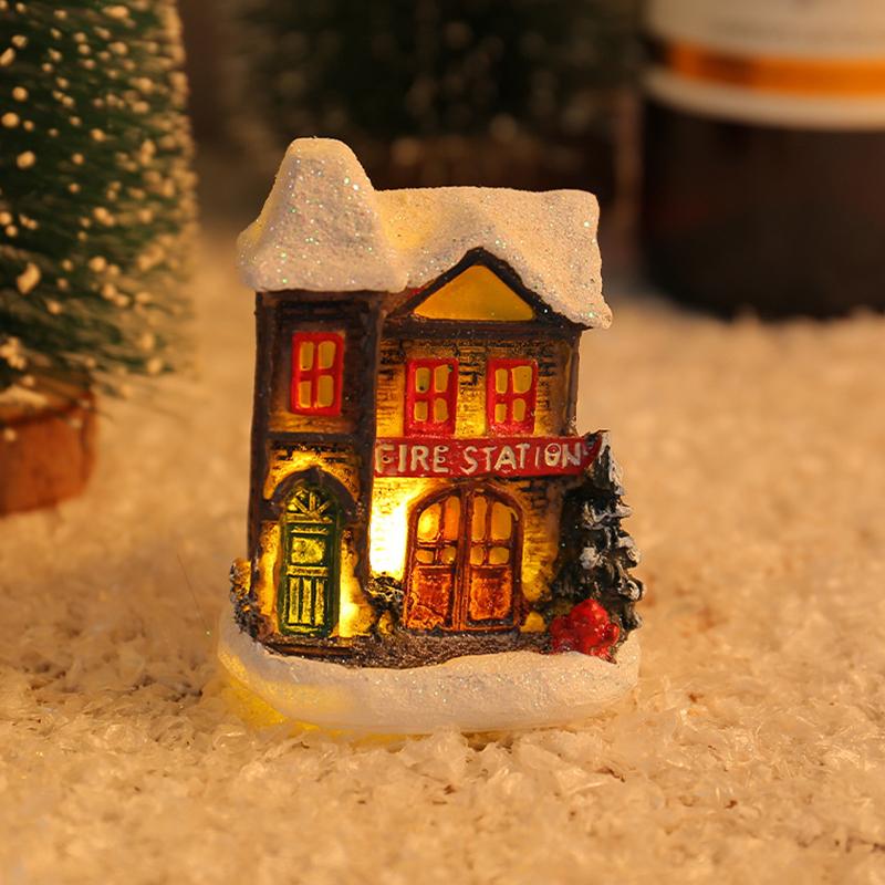 Dekorationen Dorfhaus Dekor Weihnachten Laterne Dekoration Harzhaus Sammlerstücke Gebäude Figur Mit LED-Licht