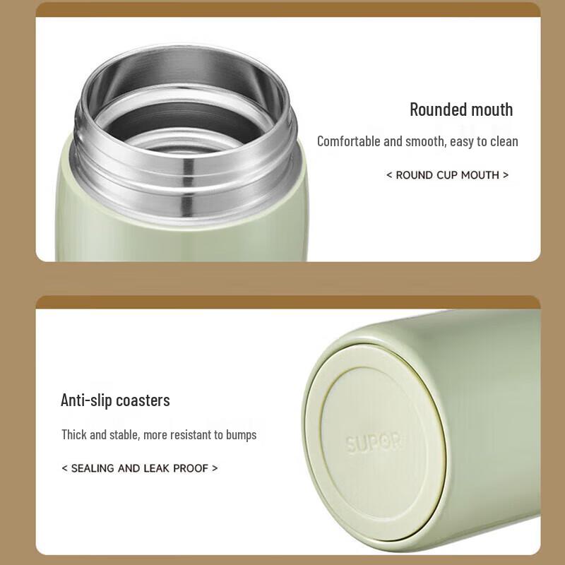 SUPOR 316L Stainless Steel Portable Thermos Tea Cup, 450ml
