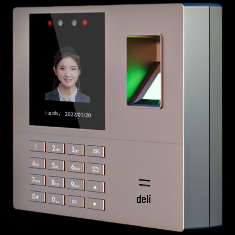 Deli 33800W Bluetooth Face & Fingerprint Time Attendance Machine
