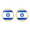 Vlastenecké náušnice s izraelskou vlajkou s bílým a modrým pruhem, šperky, podpora Izraele, proti násilí, výrobky ze skla a slitiny, stojím s Izraelem