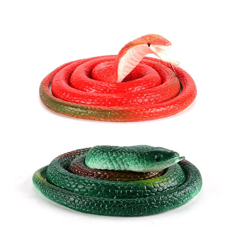 Creative Prank Soft Rubber Snake Toy - 75CM Fake Cobra with Round Head
