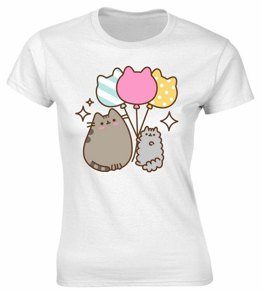 

Белая приталенная футболка унисекс Pusheen Balloons