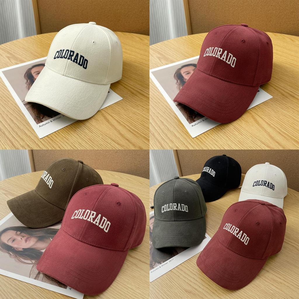 Simple Solid Color Letter Embroidery Women Summer Casual Sunshade Baseball Cap For Casual Outdoors