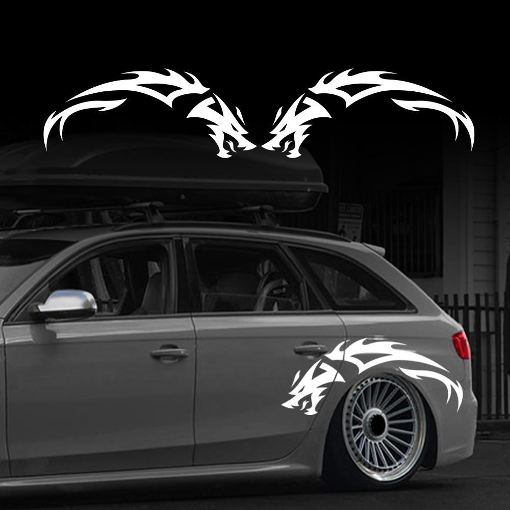 2PCS Car Door Side Skirts Stickers Self-adhesive Vehicles Vinyl Decals Waterproof PVC Auto Body Decoration Stickers Accessories