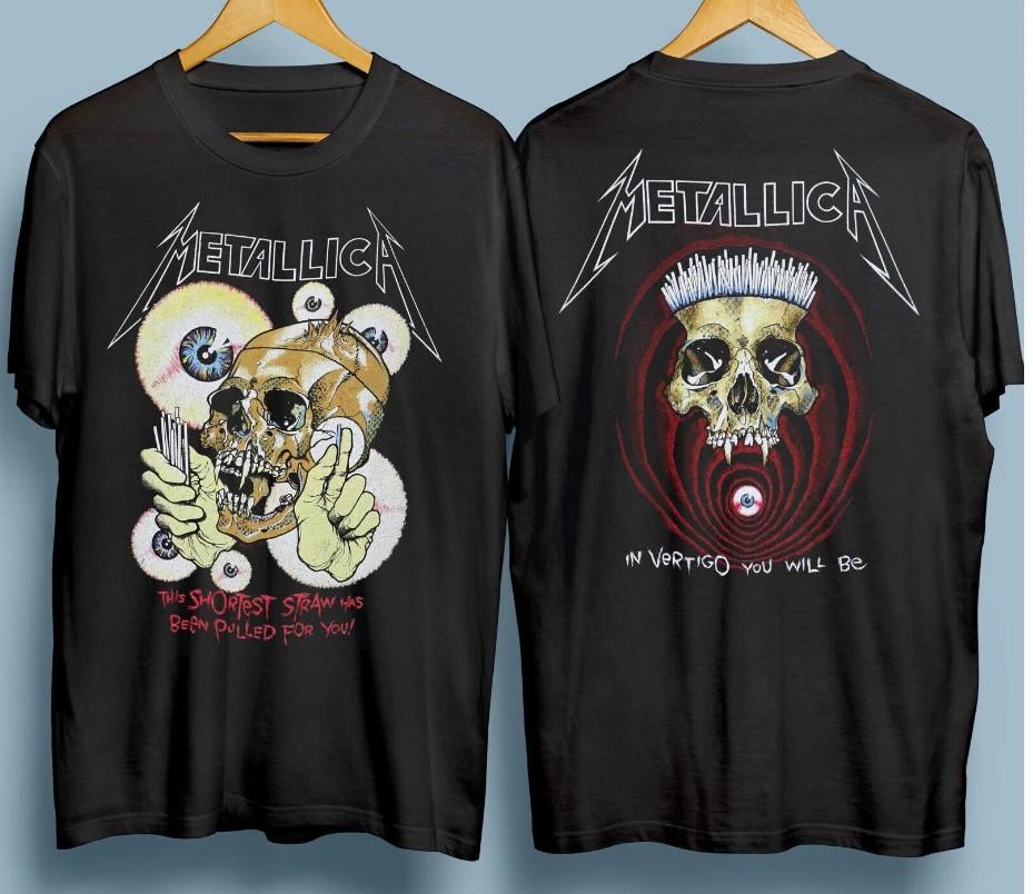 Винтажная футболка Metallica 1988 года Shortest Straw Pushead Tour Рок-музыка Концертная группа Унисекс XXXXL