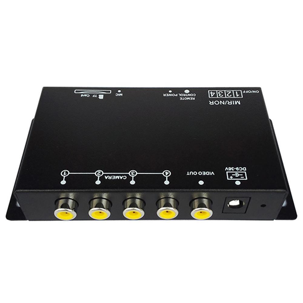 DC12/24V Car Vechicle Recorder 4 Way Parking Camera Video Control Box Converter